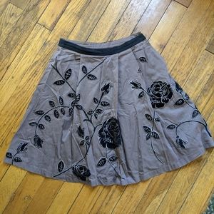 Flower patterned brown skirt from odille